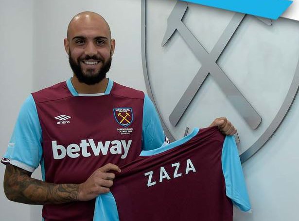  Simone Zaza has been confirmed as a West Ham player on a season-long loan