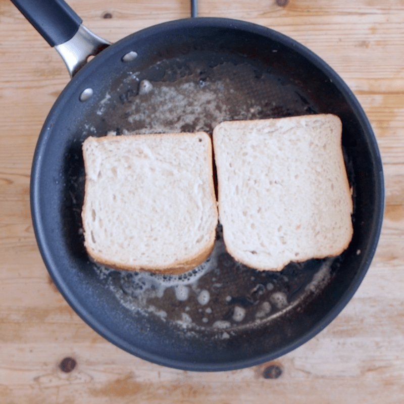 Add butter and fry bread