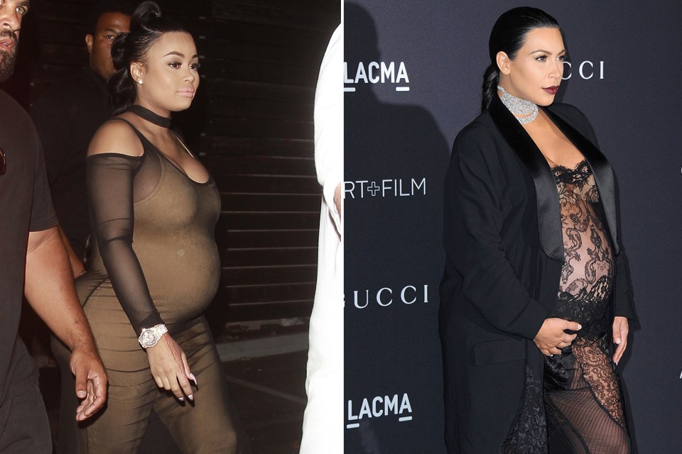  Pregnancy and body stockings isn't everyone's natural pairing, but Blac and Kim are both fans