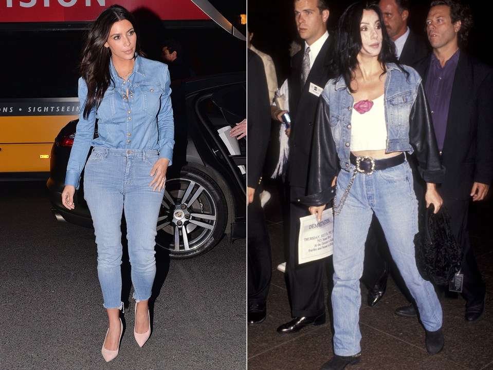  Kim didn't seem like a double denim kinda gal, but now it all makes sense