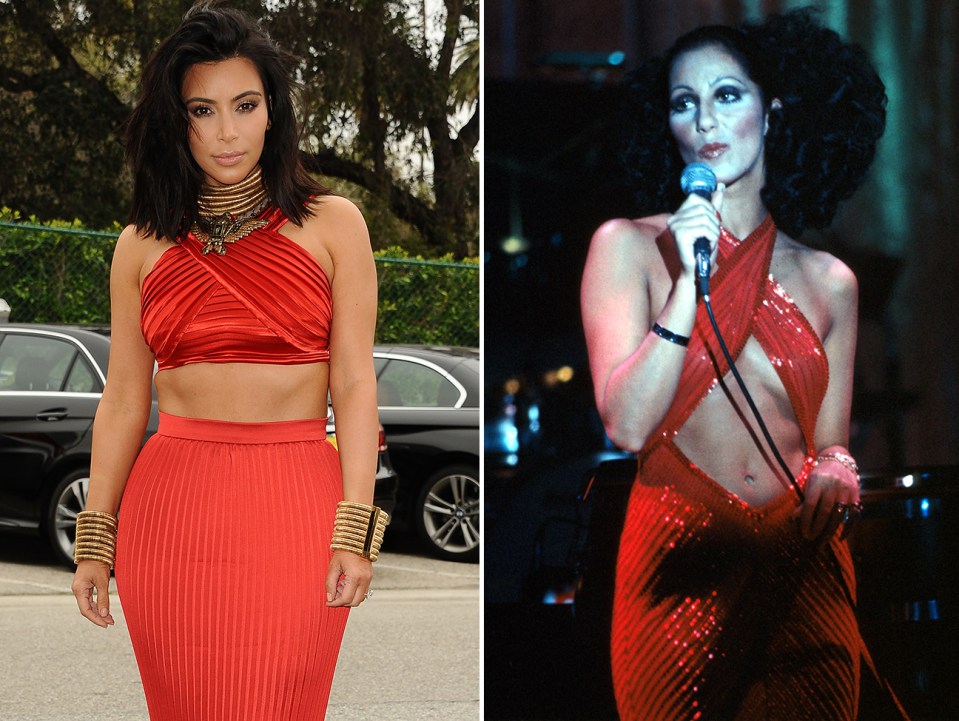  The ladies in red: Kim and Cher could be mother and daughter with their similar sense of style