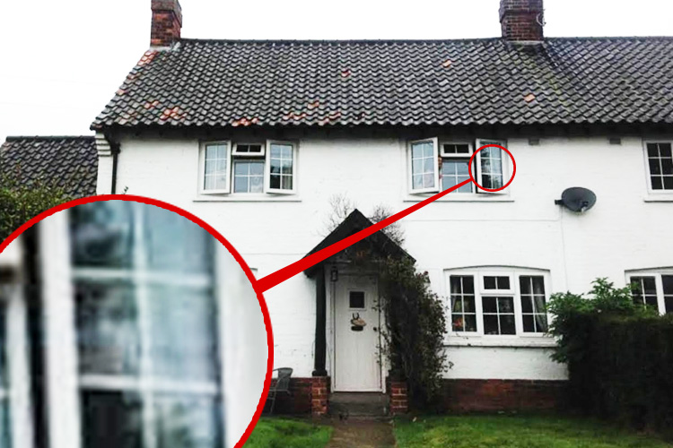 Sue Palmer spotted the 'ghost of her mum Betty' at the window whilst taking a photo of her daughter Jessie, left