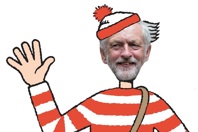  Unlike the Wally character in the popular Where's Wally books people looking for Jezza in the Labour Party conference brochure won't find him anywhere