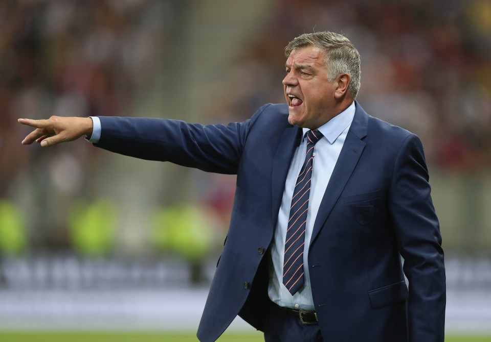  Allardyce during England's qualifier against Slovakia, his only game in charge