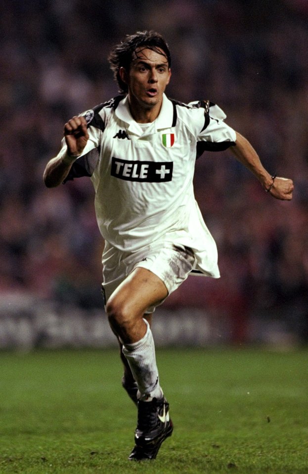  Filippo Inzaghi in action for Juventus during first season in Turin, in 1997-98