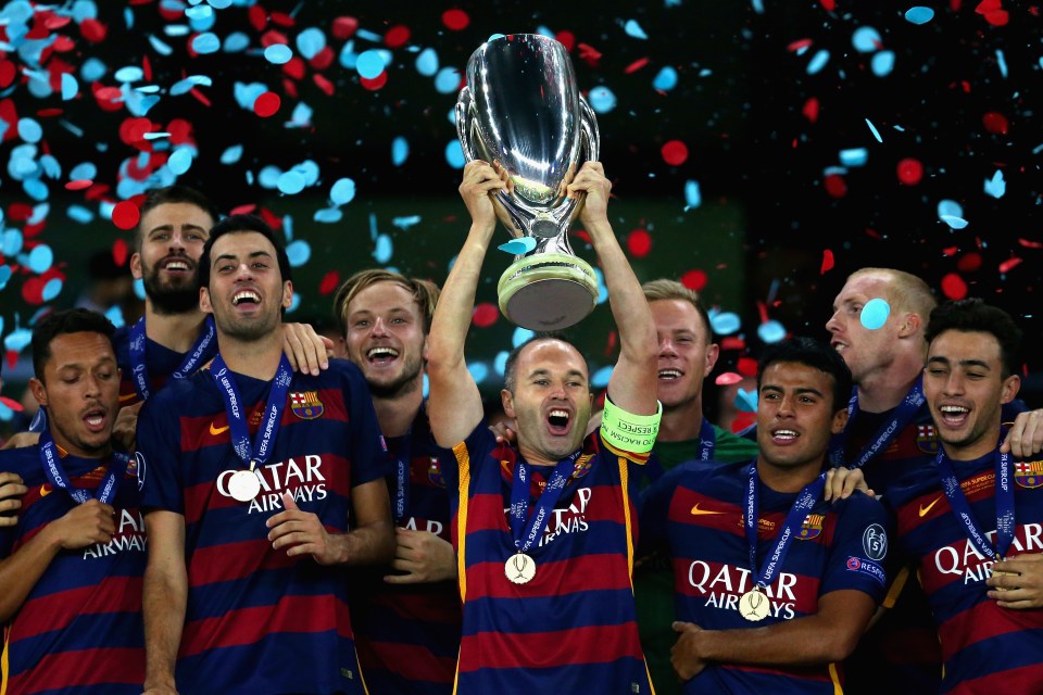  Andres Iniesta was Barcelona captain for 2015 Uefa Super Cup win over Sevilla