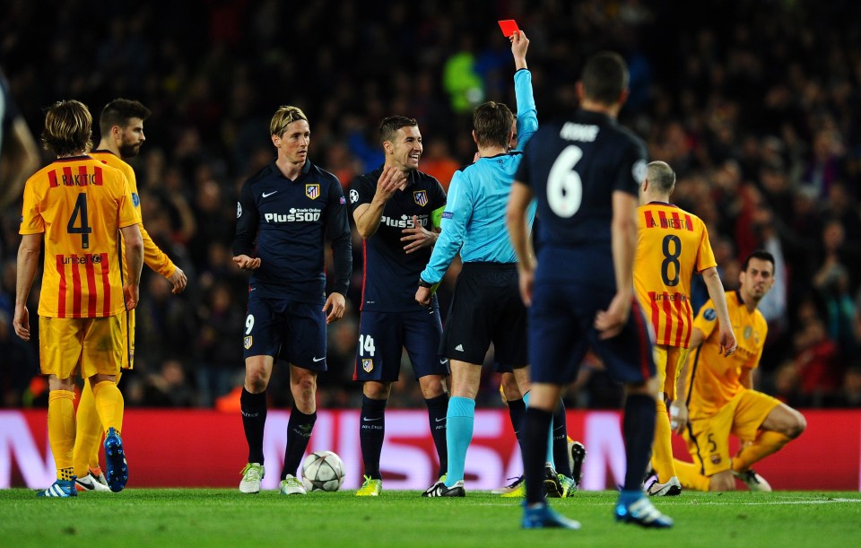  Fernando Torres scored before being sent off in 2-1 defeat to Barcelona