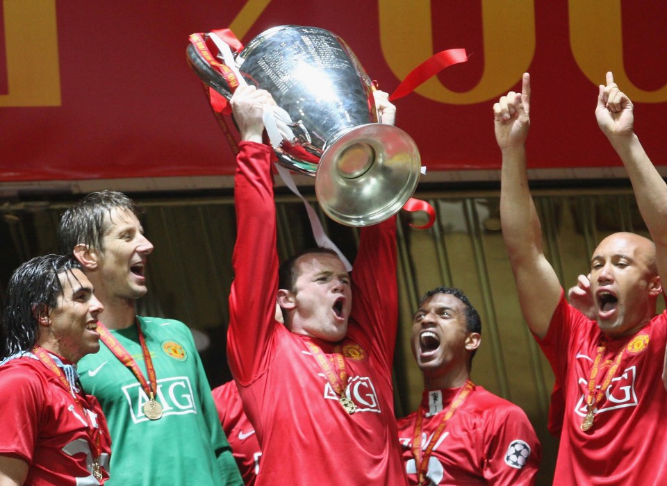  Wayne Rooney helped Manchester United win the Champions League in 2008