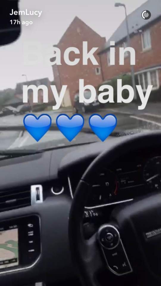  Jemma happily Snapchatted behind the wheel of her car