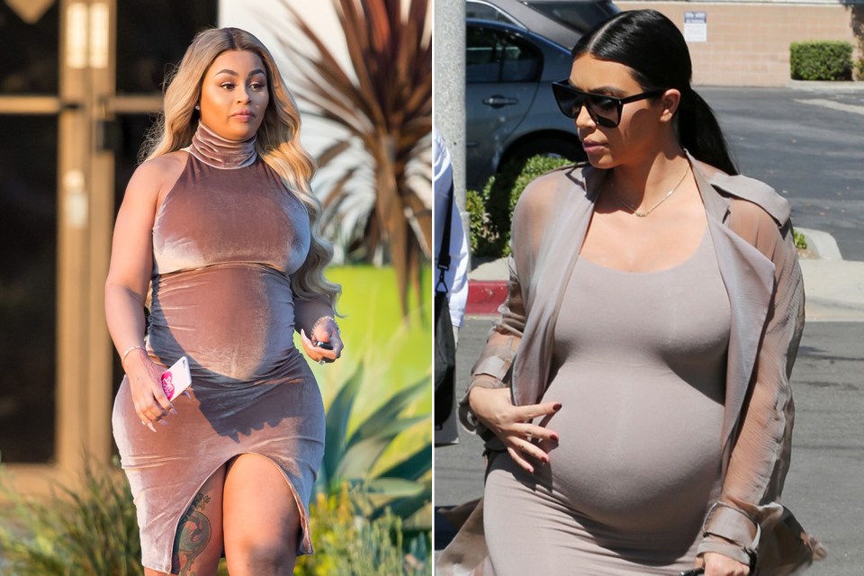  Both ladies love the nude, skintight look during pregnancy