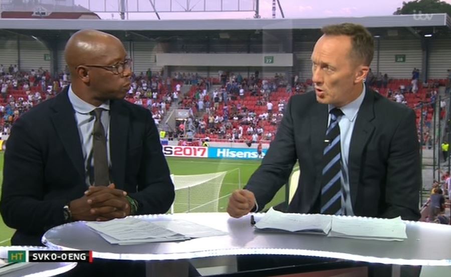  Ian Wright and Lee Dixon analyse the match