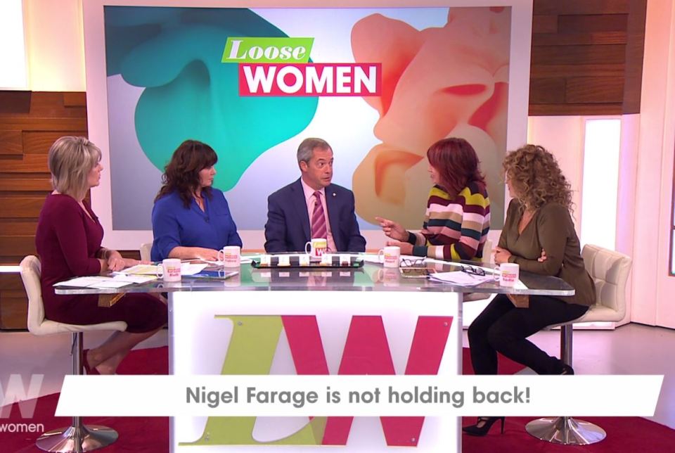  The group were joined by former UKIP leader Nigel Farage on today's show