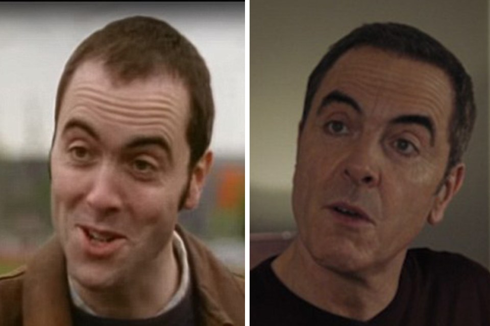  Before and after - viewers were perplexed by James Nesbitt's new thick, dark eyebrows