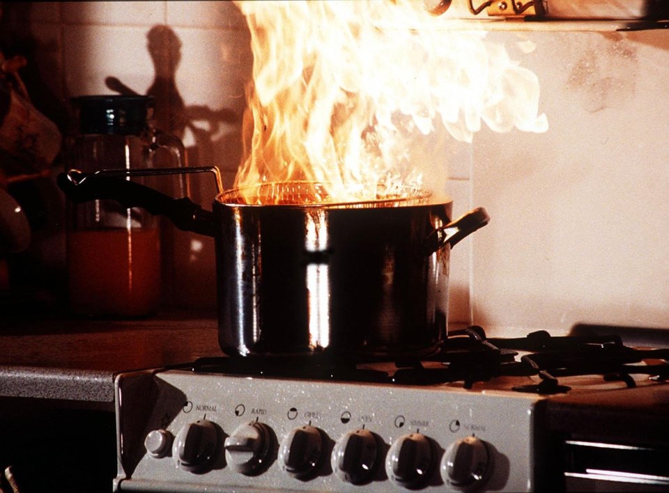  Joanne returned from having a cigarette outside to discover her kitchen was full of smoke and the pan, like the one above, was overheating