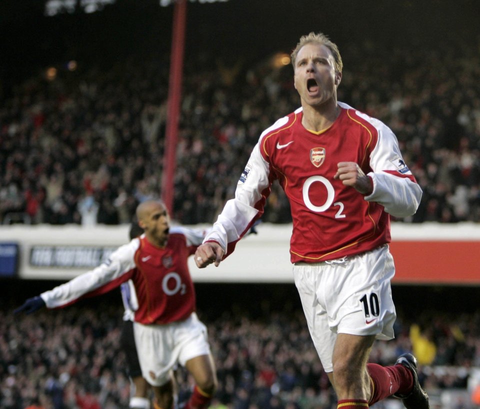  Dutch icon Dennis Bergkamp was a fan favourite at Arsenal