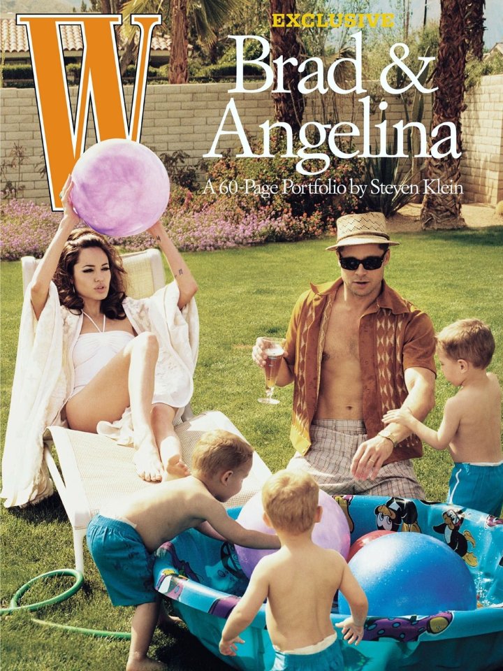  Brangelina posed in this family themed photoshoot, even though they hadn't officially announced their relationship