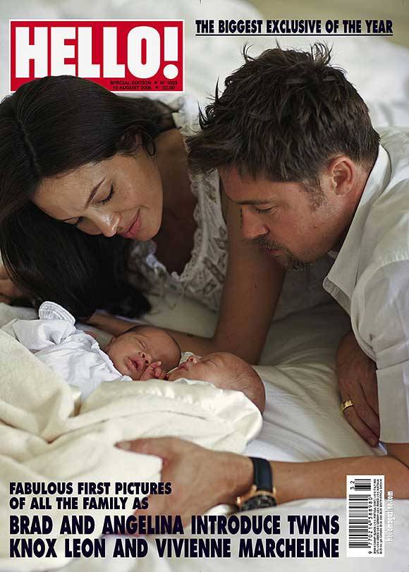  Brad and Angelina celebrate the birth of their twins Knox and Vivienne in 2008