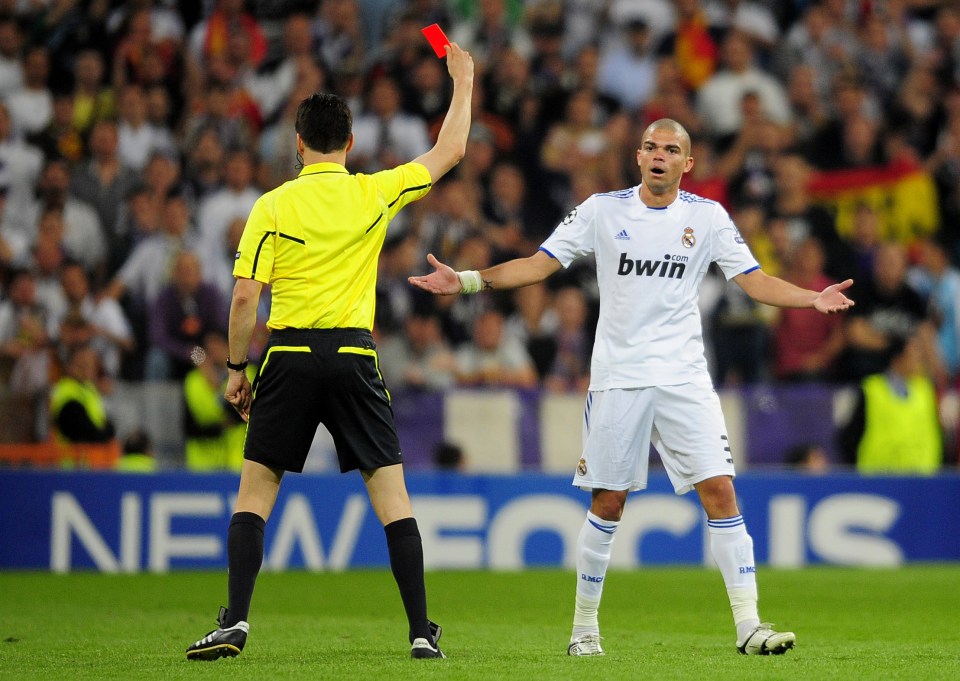 Pepe is just one of Jose Mourinho's players to be sent off against Pep Guardiola