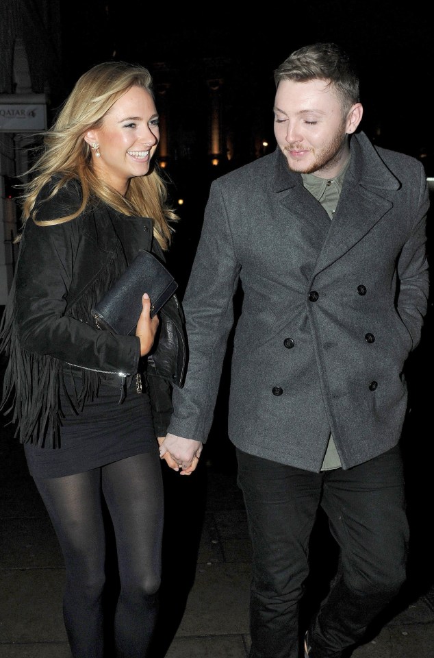  James Arthur pictured leaving the Sketch Club with "Made In Chelsea' Star Kimberley Garner