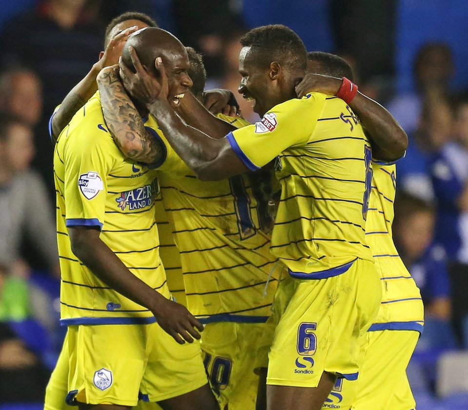  Jeremy Helan celebrates one of his three Owls goals - but has quit football