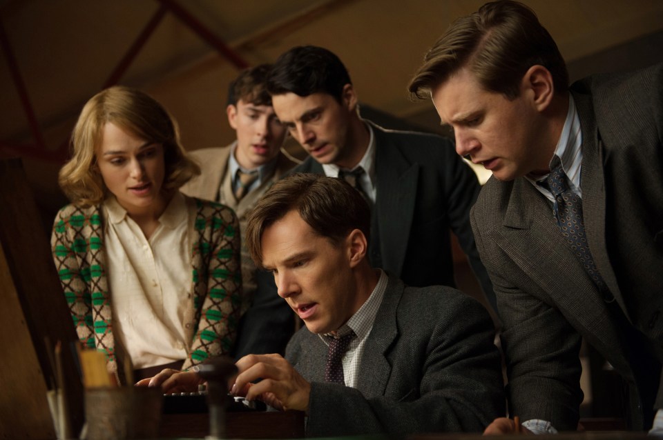  Benedict Cumberbatch (front) played the code-breaking mathematician in The Imitation Game