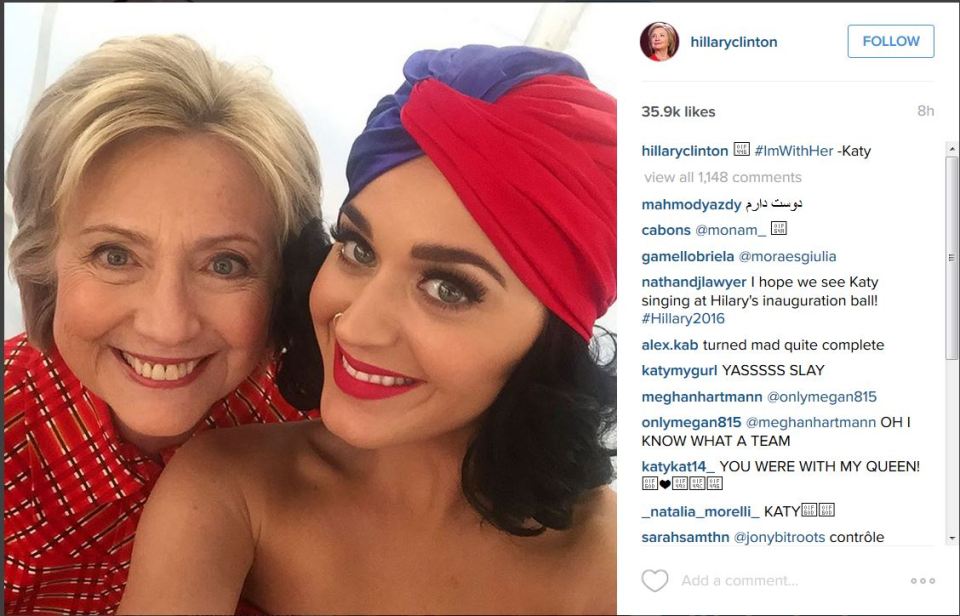 Hilary Clinton, Katy Perry