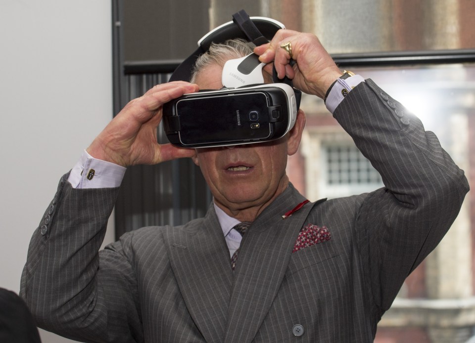  The Prince of Wales wearing Virtual Reality Goggles