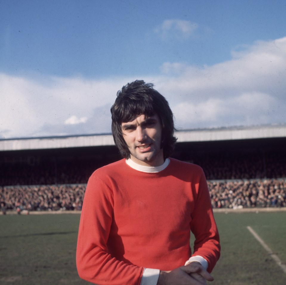 February 1970: Star Manchester United footballer George Best at the FA Cup Tie between Northampton and Manchester United. (Photo by Central Press/Getty Images)