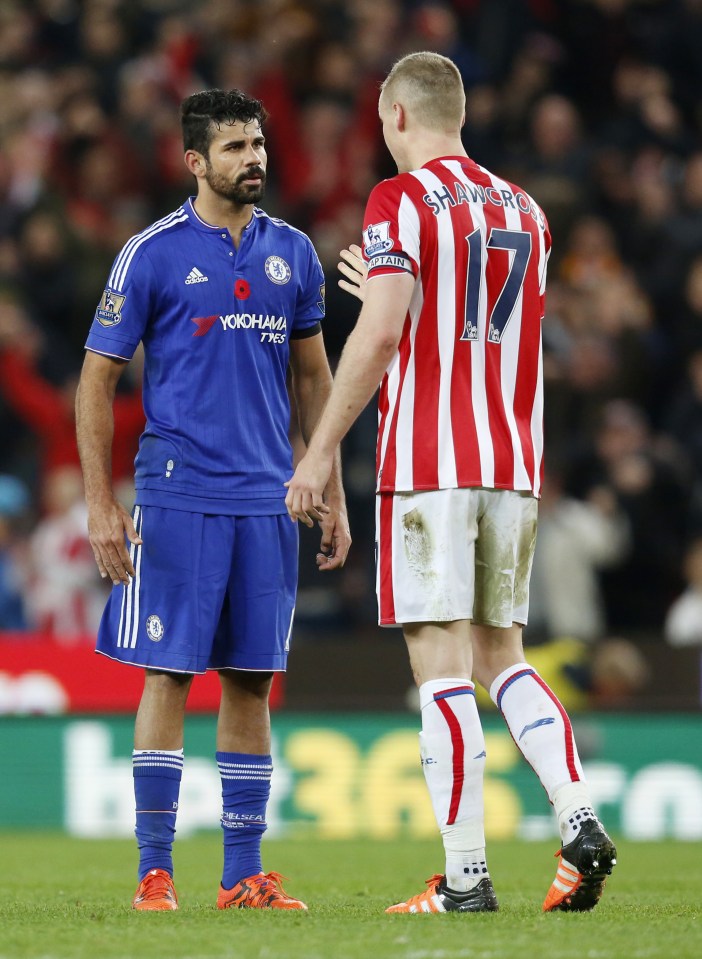  Shawcross failed to rise to Costa attempting to bait him