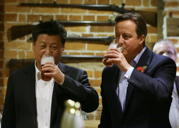 President Xi Jinping and the then Prime Minister David Cameron