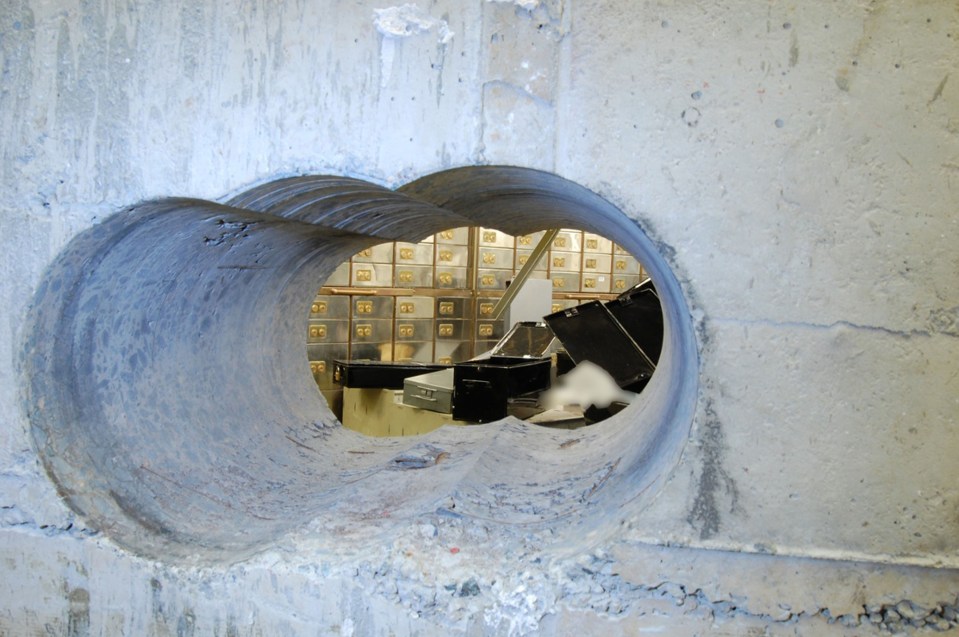 A tunnel leading into the vault at the Hatton Garden Safe Deposit company in London