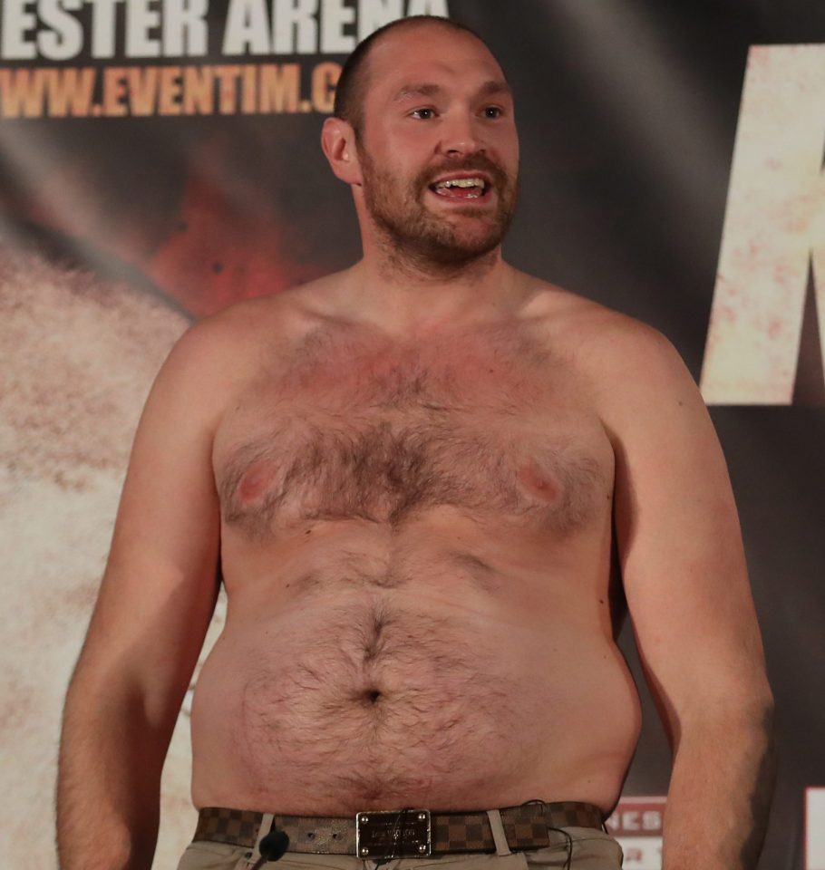  The controversial Irishman displayed his massive girth at a press conference