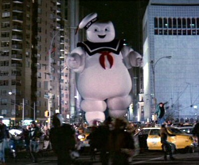  The Stay Puft Marshmallow man as he appeared in classic 1984 movie Ghostbusters