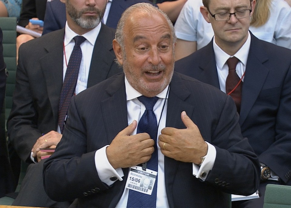 Retailer Philip Green speaks before Parliament's business select committee on the collapse of British Home Stores which he used to own, in London