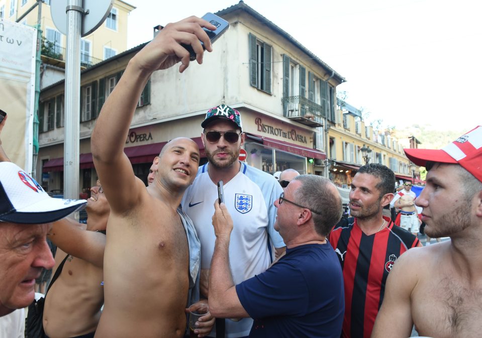  Fury walking through Nice old town during Euro 2016