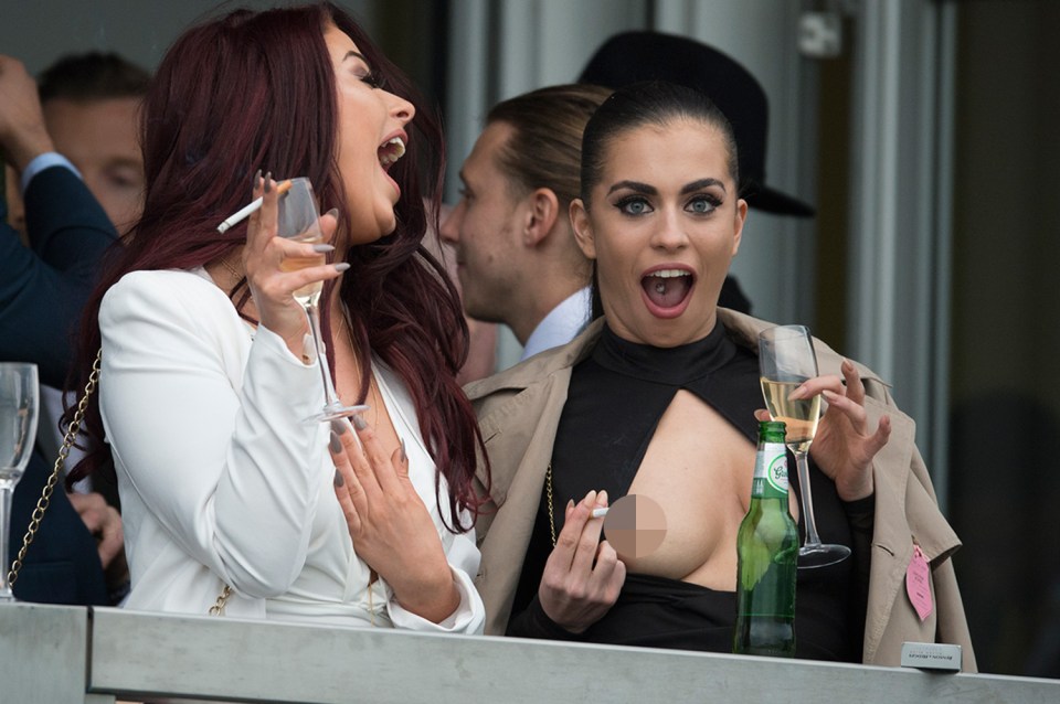  Katie Salmon and Jessica Hayes didn't leave much to the imagination at Cheltenham Festival