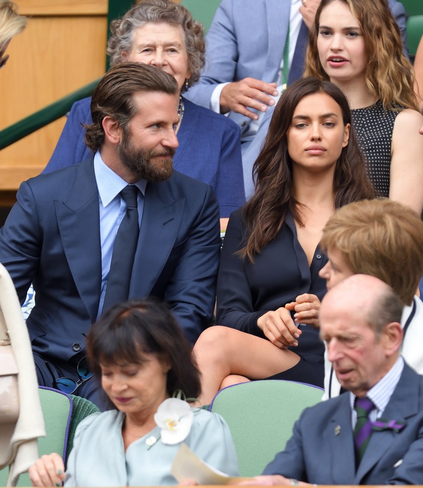  Irina and Hollywood hunk Bradley Cooper, pictured here at Wimbledon this year