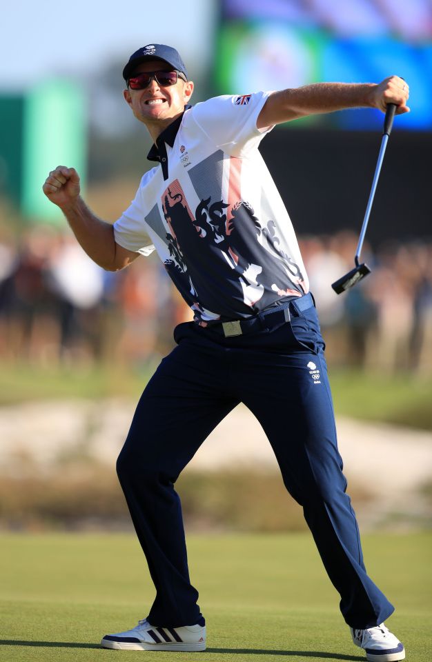 Rose celebrates after winning gold in the Olympics