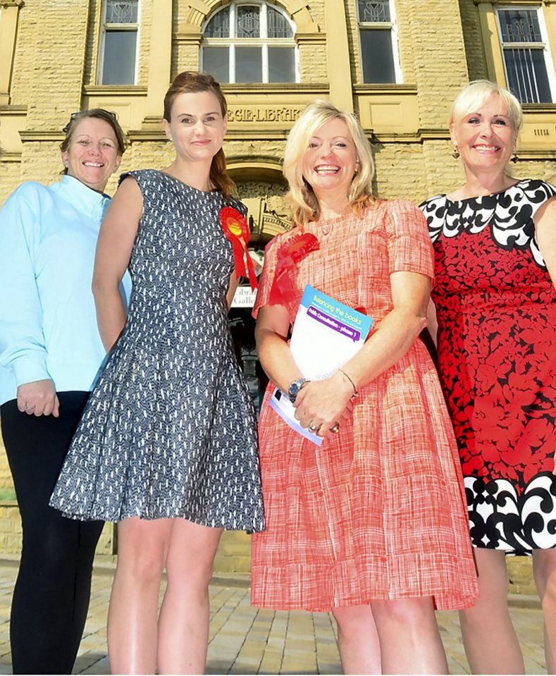  Murdered MP Jo Cox and Tracy Brabin (centre) worked together on the campaign to save Batley Library in 2014