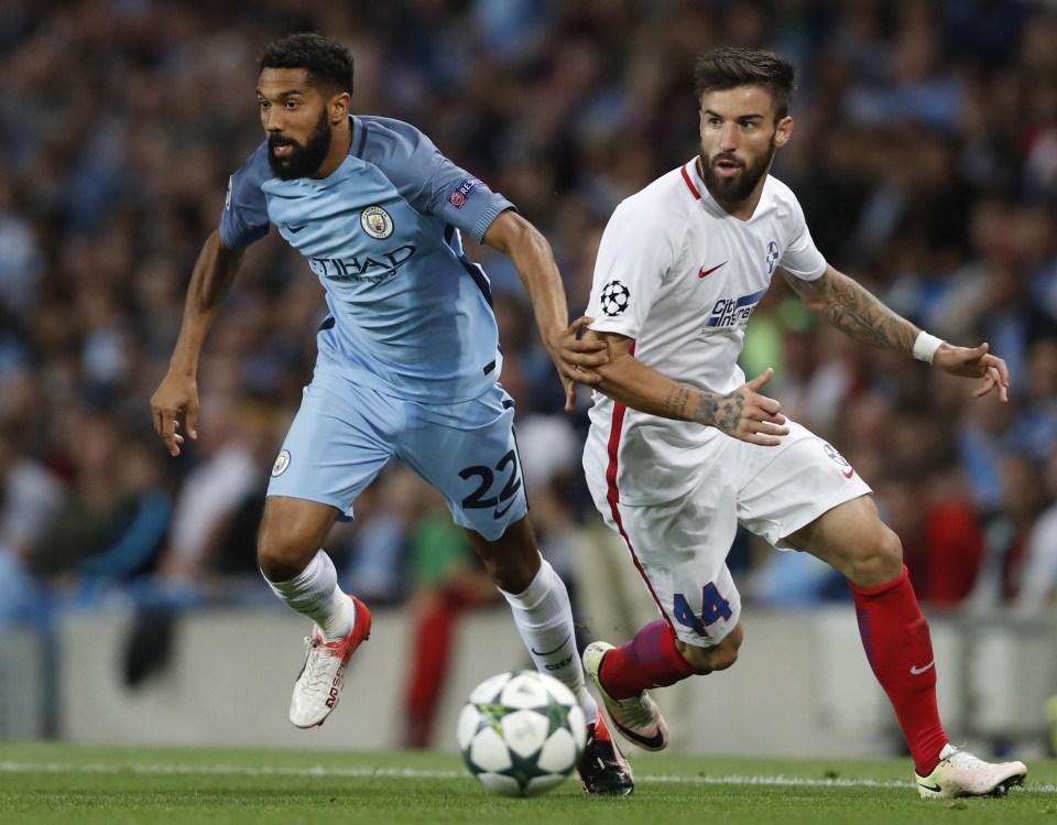  Gael Clichy in action against Steaua Bucharest in Champions League qualifying