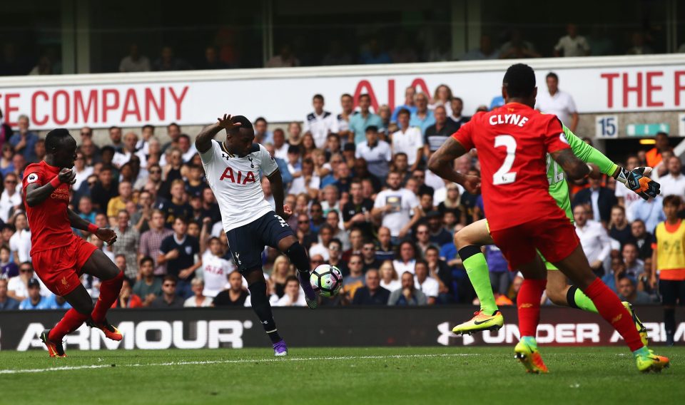  Danny Rose opens the scoring for Tottenham against Liverpool