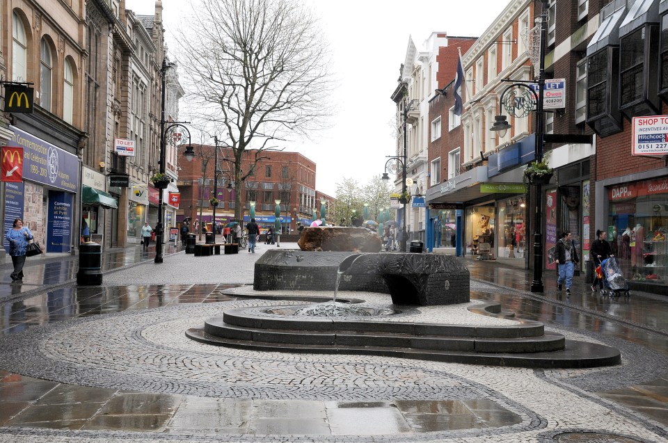  The fountain honouring Tim Parry, 12, and Johnathan Ball, three, who were killed in 1993