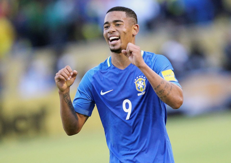  Gabriel Jesus in action for Brazil against Ecuador in 2018 World Cup qualifying