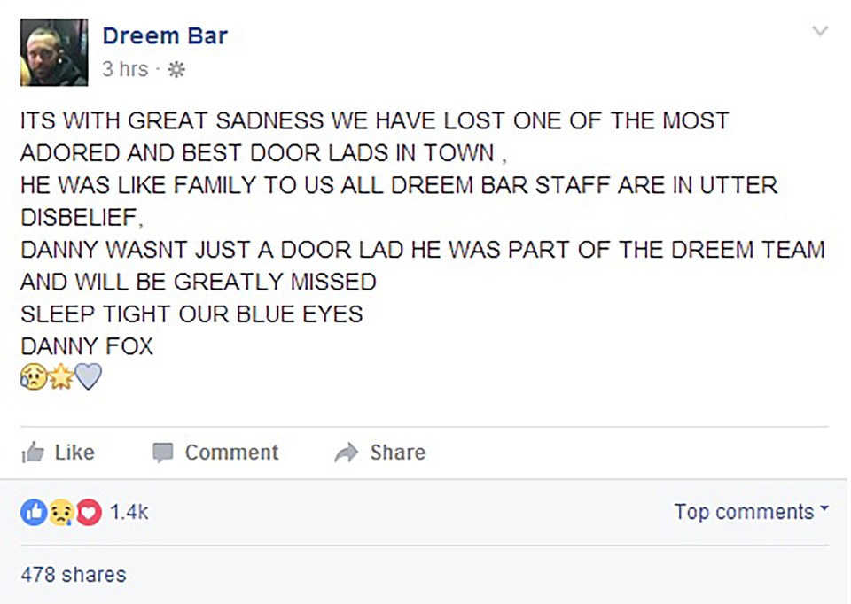  Dreem Bar paid tribute to the doorman describing him as part of the family