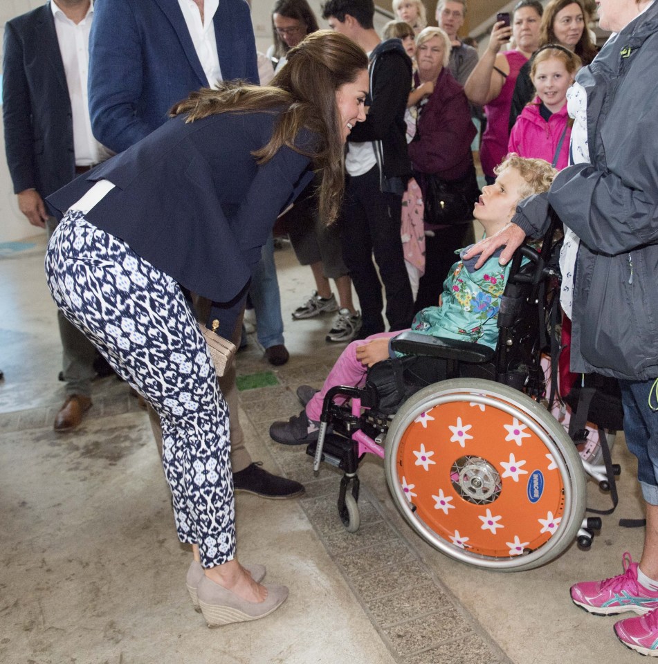 The Duchess also met Sophie Hipps, who has cerebral palsey