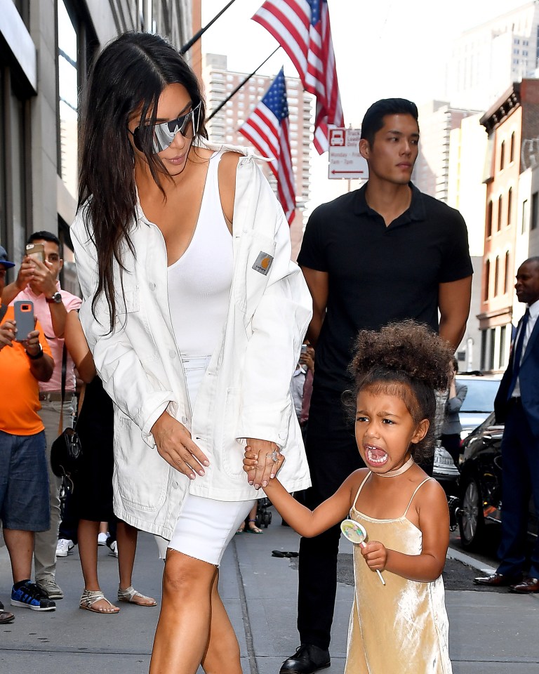 Kim Kardashian and North West seen in New York City