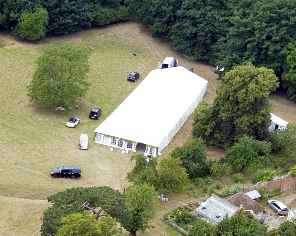 The reception took place in a marquee set up in Bob Geldof's nearby home 