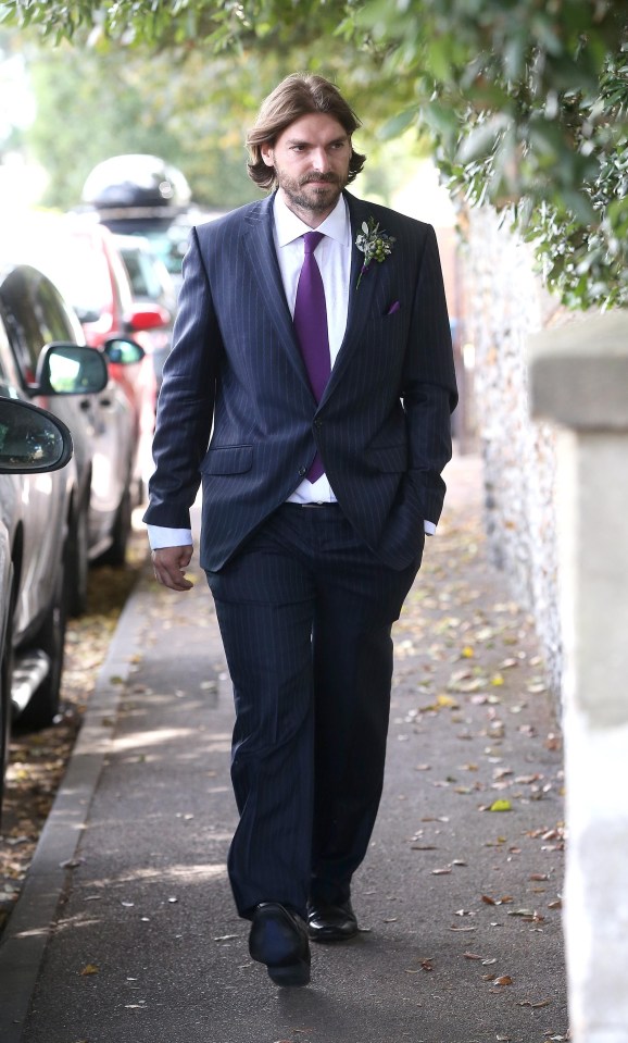 The groom looked relaxed as he arrived at the church