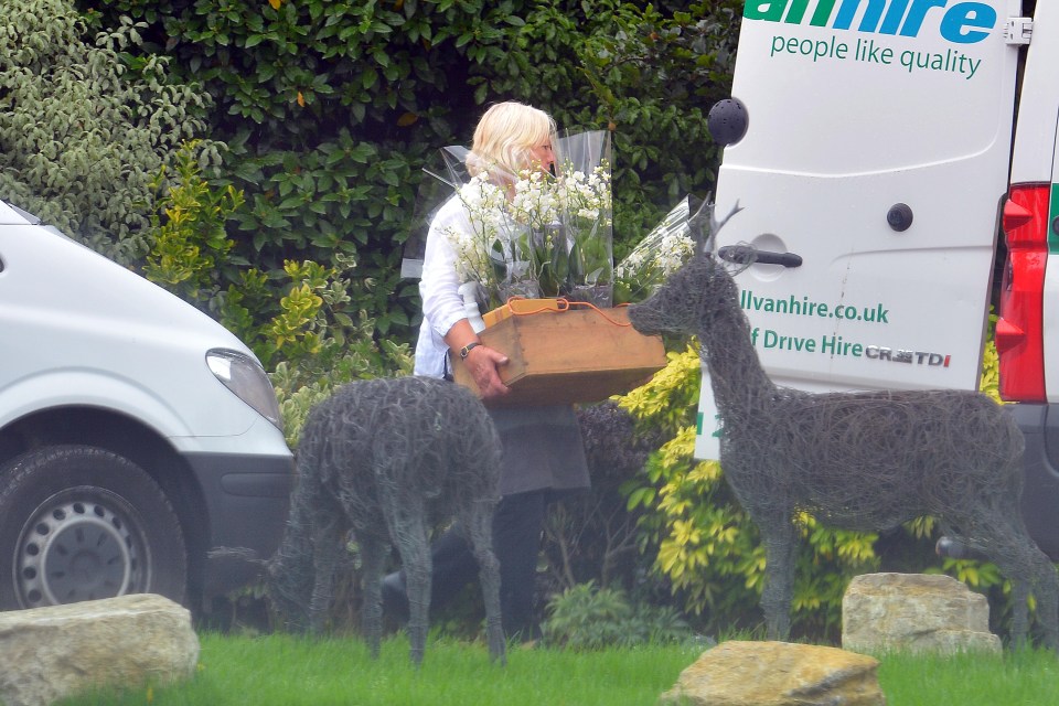 Dozens of floral arrangements were delivered to the hotel ahead of the nuptials 