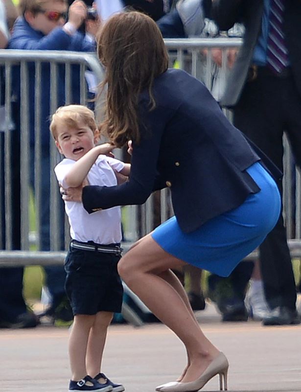  He's normally all smiles, but George had a little cry at the air show